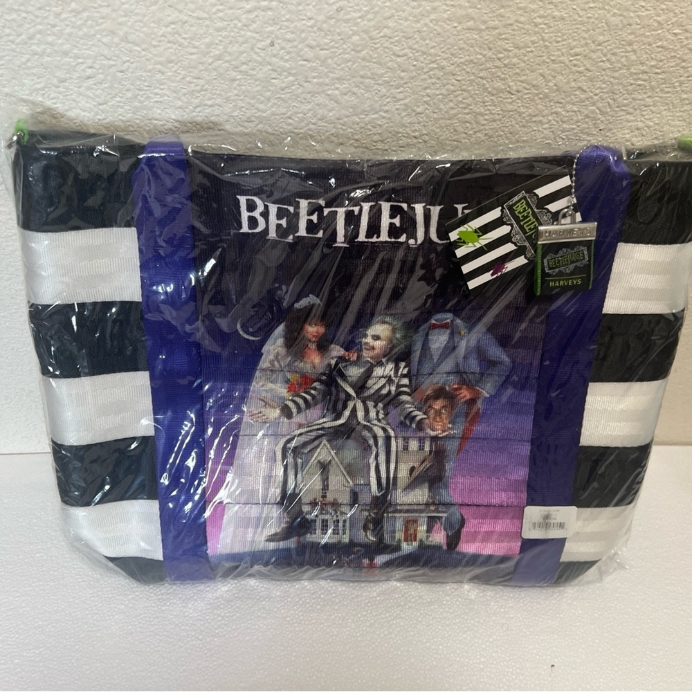 Beetlejuice Striped Tote Bag